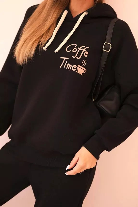Sieviešu melns komplekts Coffe