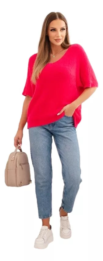 Sieviešu spilgti rozā džemperis Mākoņi