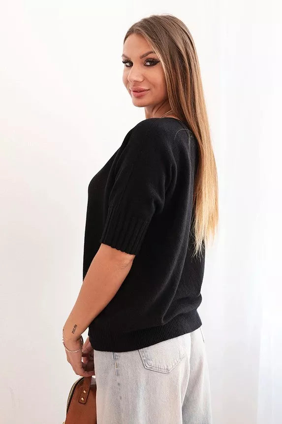 Sieviešu melns džemperis Aleta