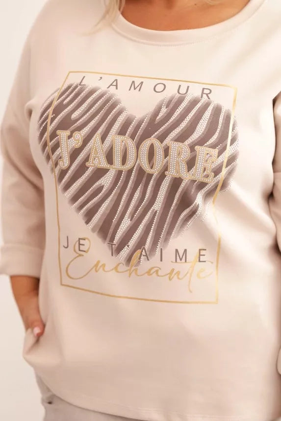 Sieviešu gaiši brūns džemperis Adore