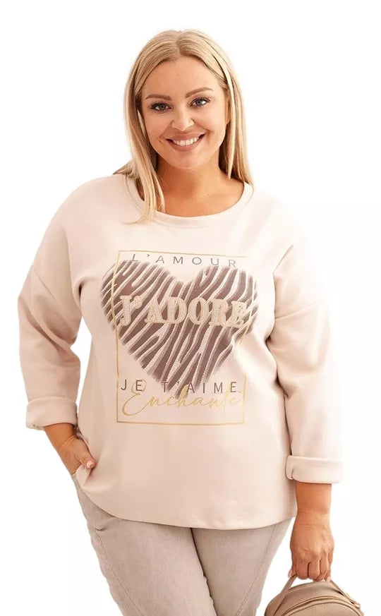 Sieviešu gaiši brūns džemperis Adore