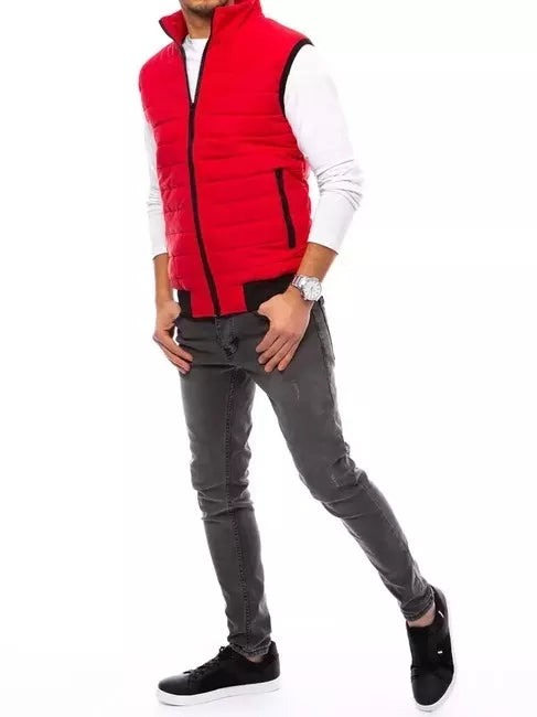 Vīriešu stepēta sarkana veste Lider