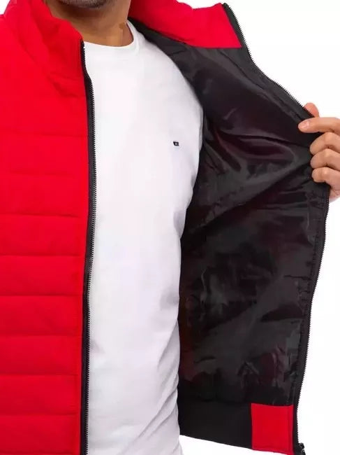 Vīriešu stepēta sarkana veste Lider