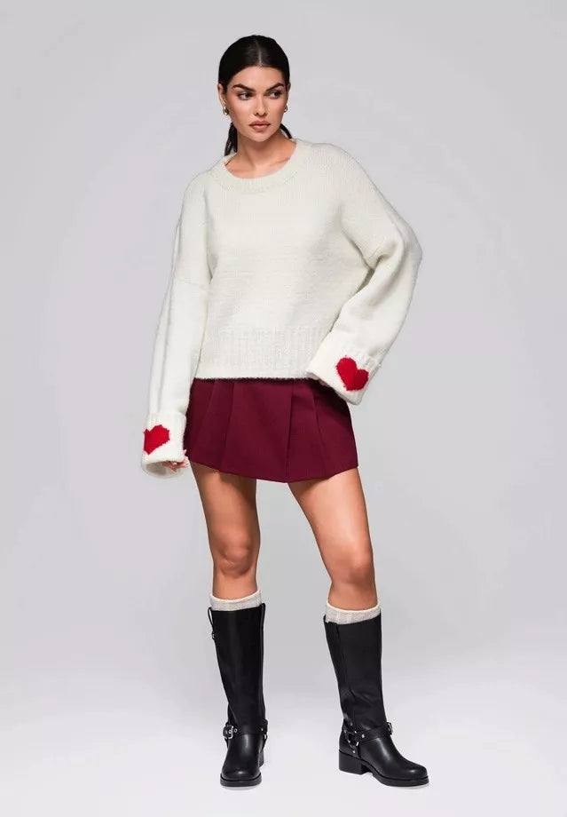 Sieviešu balts džemperis Sirds