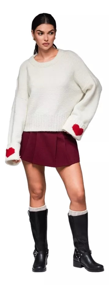 Sieviešu balts džemperis Sirds