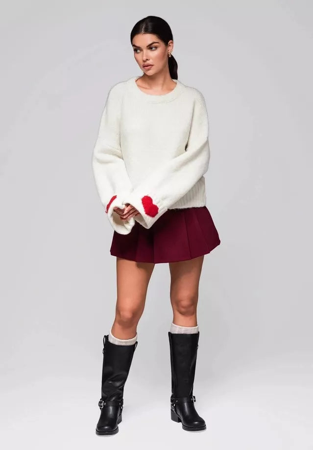 Sieviešu balts džemperis Sirds