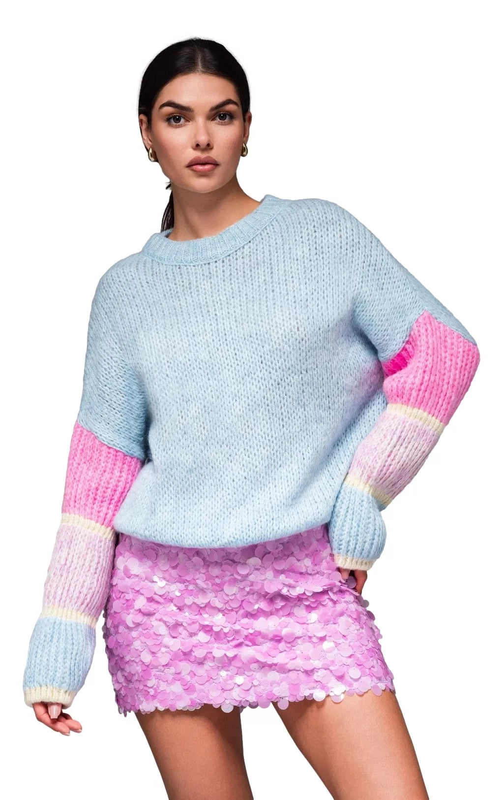 Sieviešu gaiši zils džemperis Bright