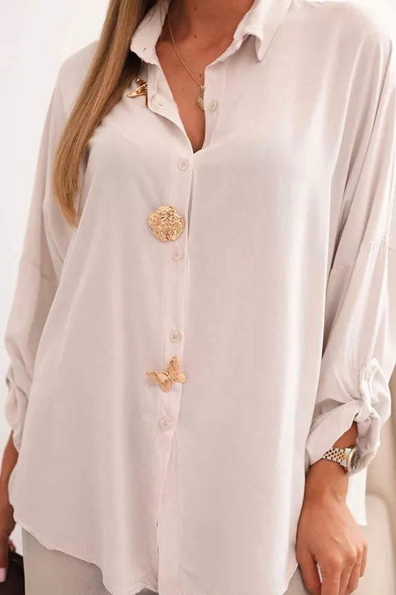 Sieviešu brūns krekls ar lēcām