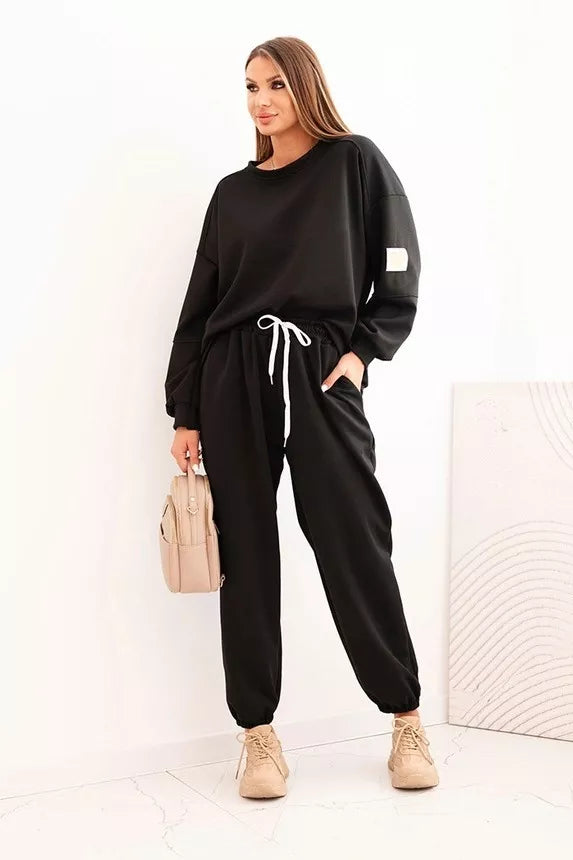 Sieviešu melns brīvā laika apģērbu komplekts Isabel.