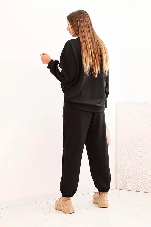 Sieviešu melns brīvā laika apģērbu komplekts Isabel.