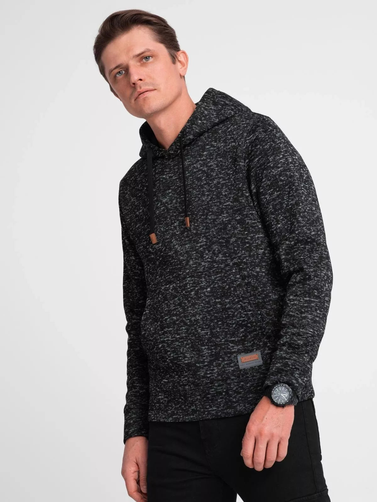 Vīriešu tumši pelēks kapučjakas krekls One