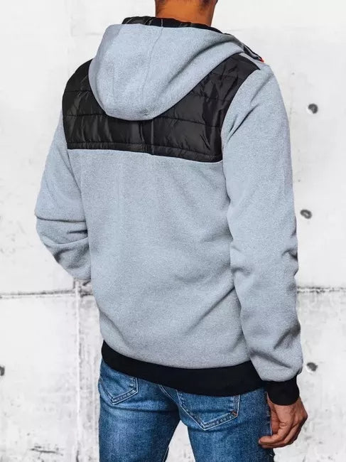 Vīriešu pelēka jaka ar kapuci Bastin