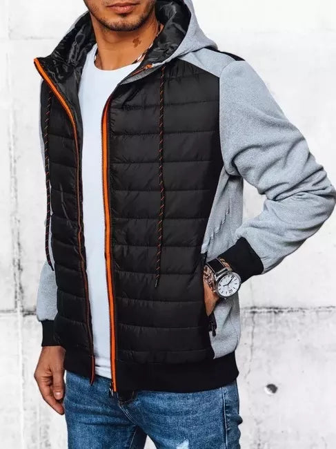 Vīriešu pelēka jaka ar kapuci Bastin