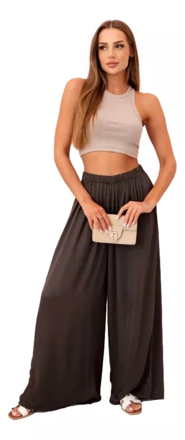 Sieviešu platas brūnas bikses Andi