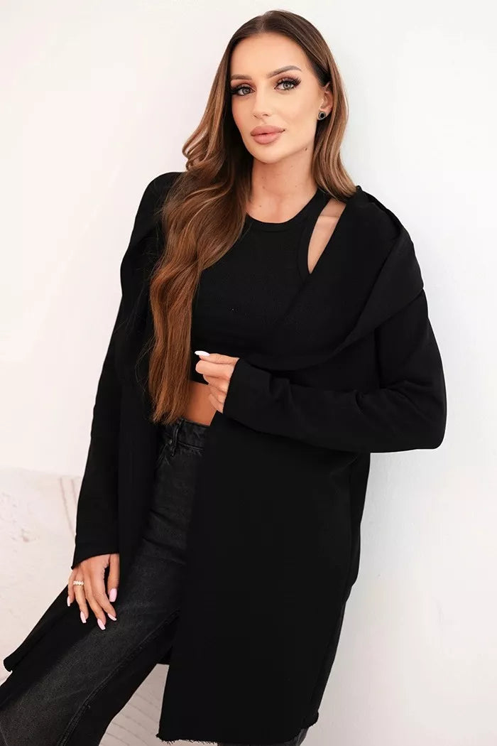 Sieviešu melns kapučjakas krekls Alison