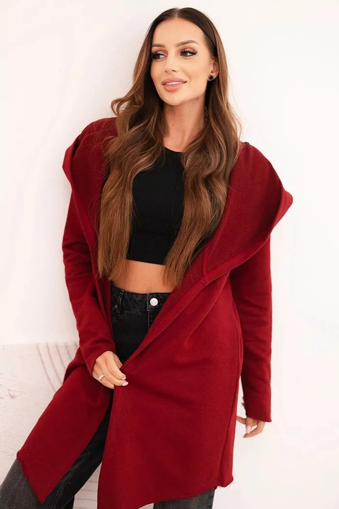 Sieviešu bordo krāsas kapučjakas Alison