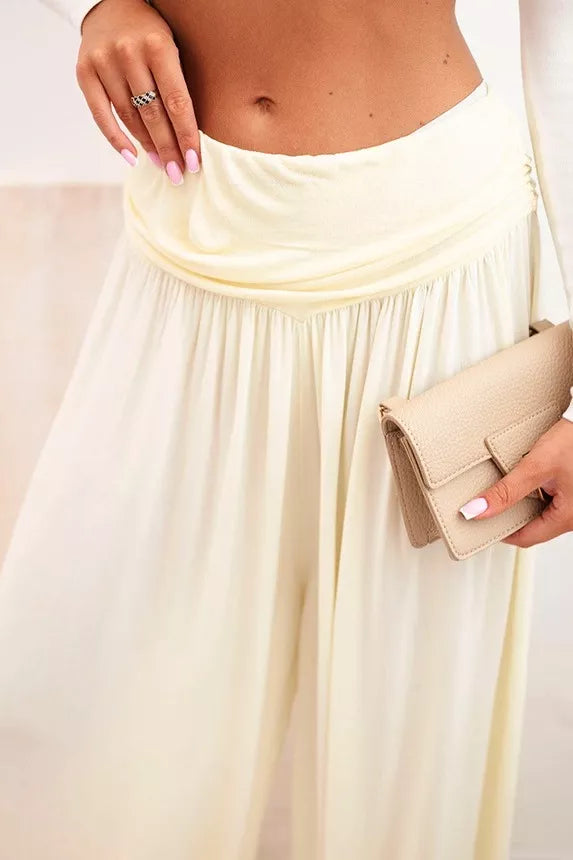 Sieviešu gaiši dzeltenas krokotas bikses Prosa