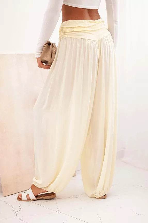 Sieviešu gaiši dzeltenas krokotas bikses Prosa