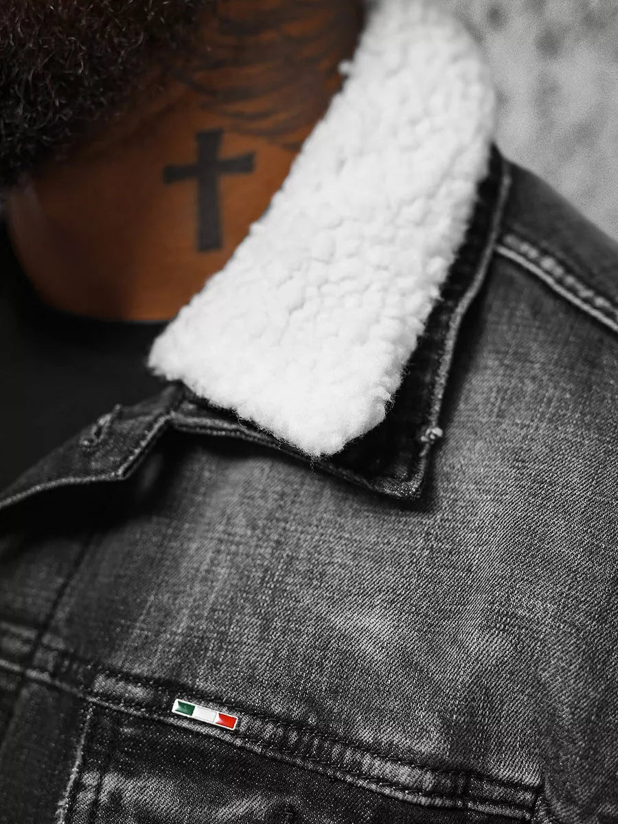 Džinsa jaka melna Gober