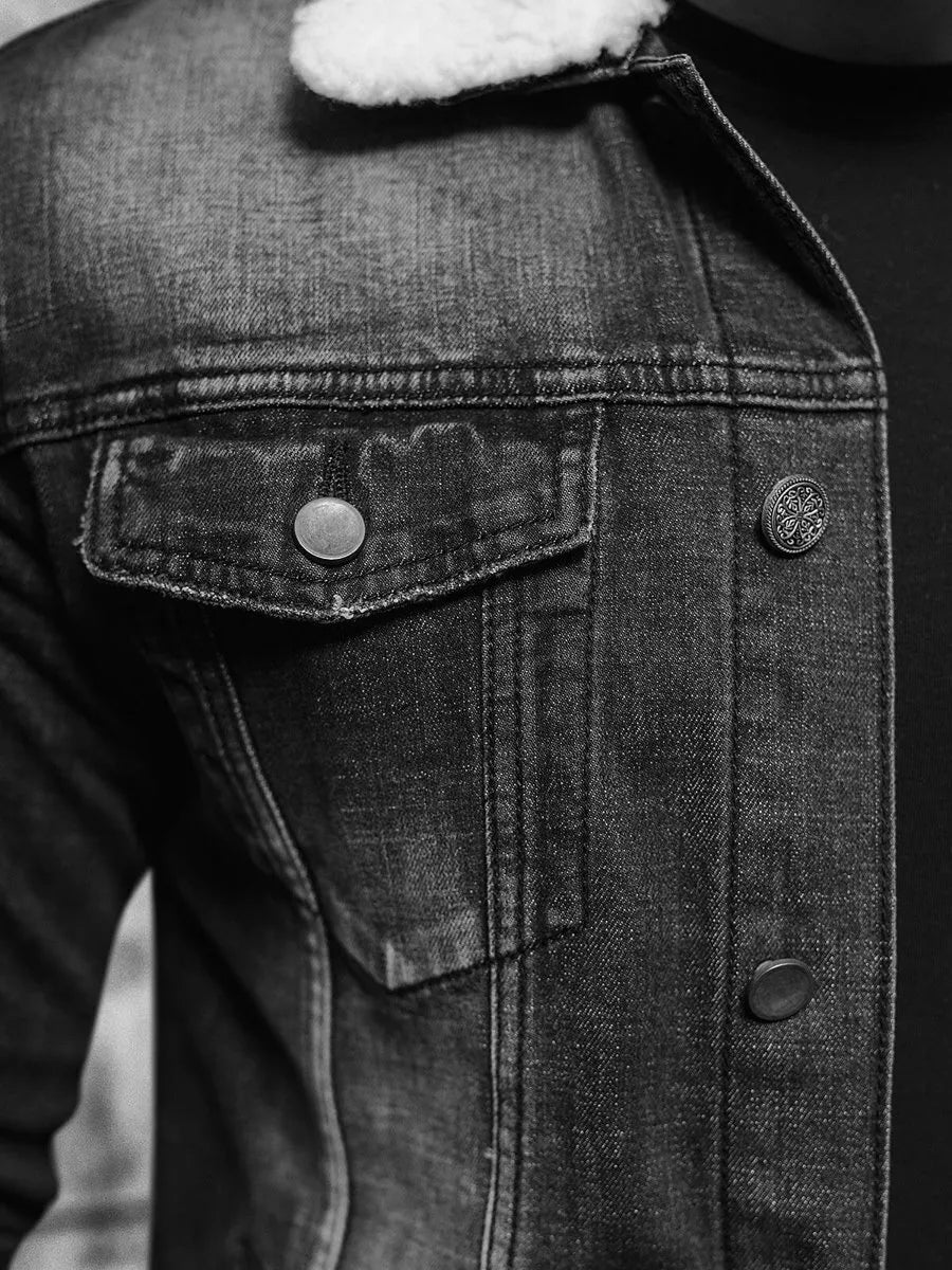 Džinsa jaka melna Gober