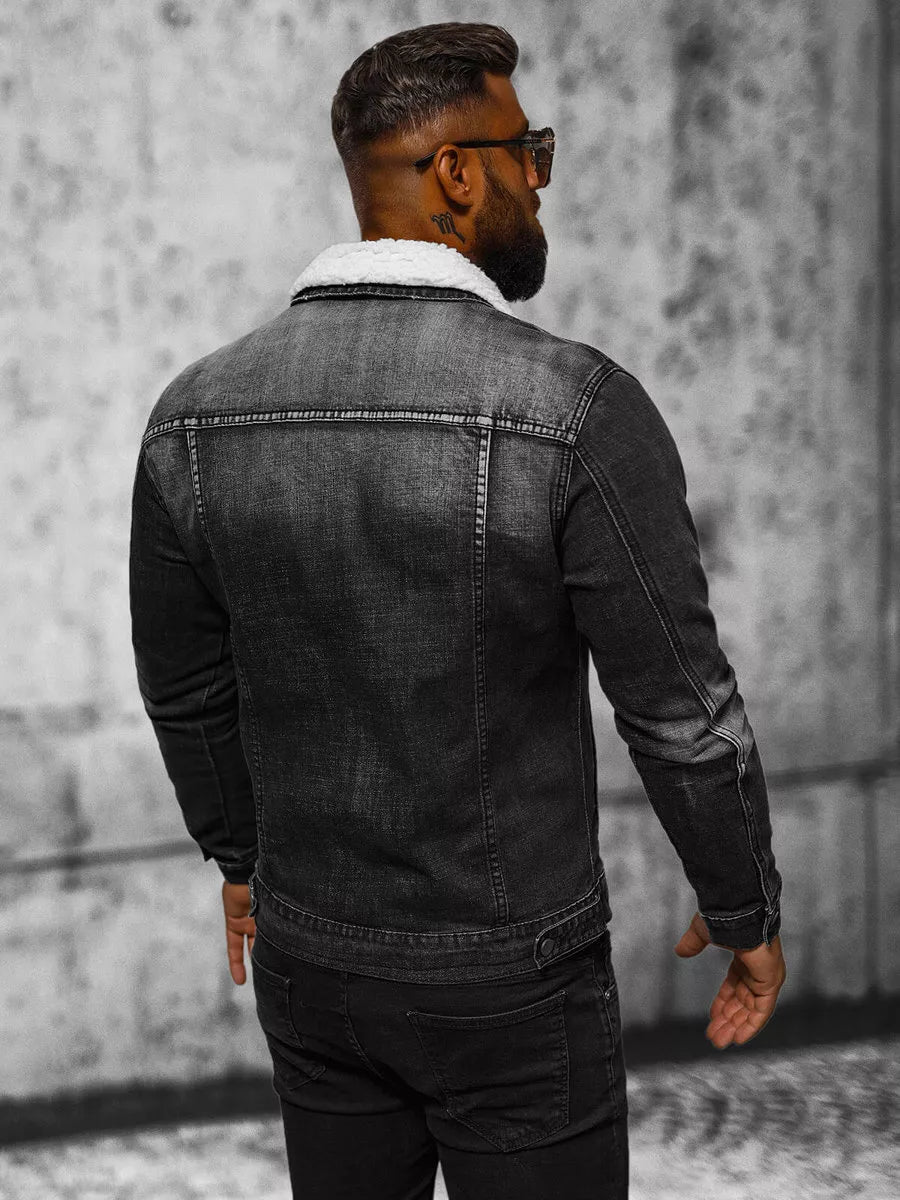 Džinsa jaka melna Gober