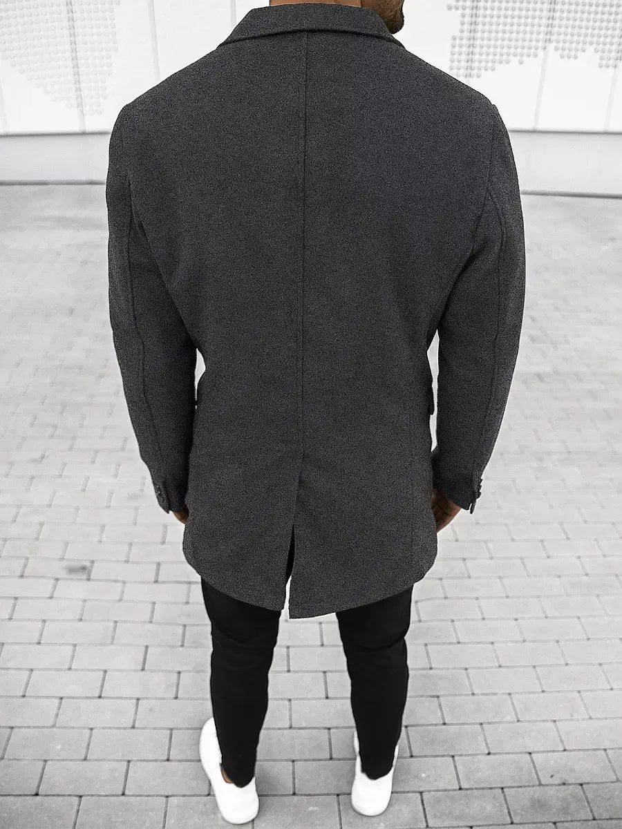 Elegants tumši pelēks vīriešu mētelis Sugal