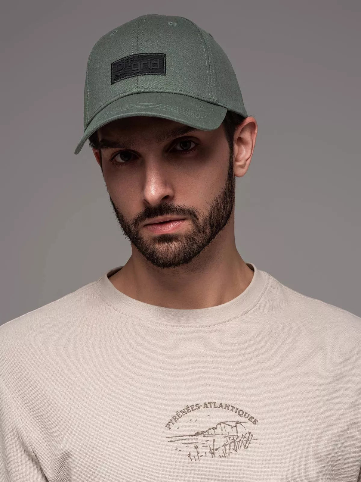 Unisex zaļa cepure Grid