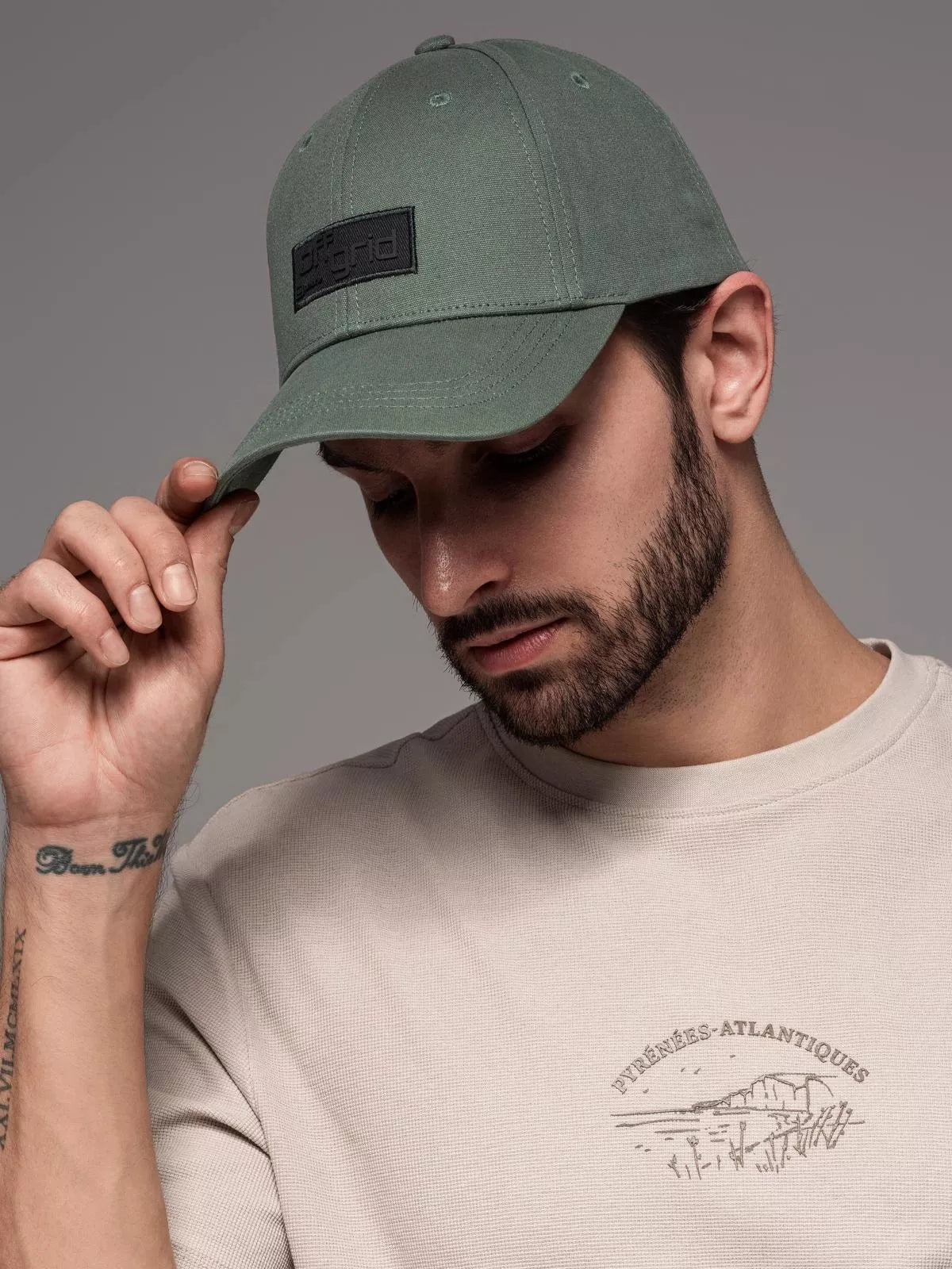 Unisex zaļa cepure Grid