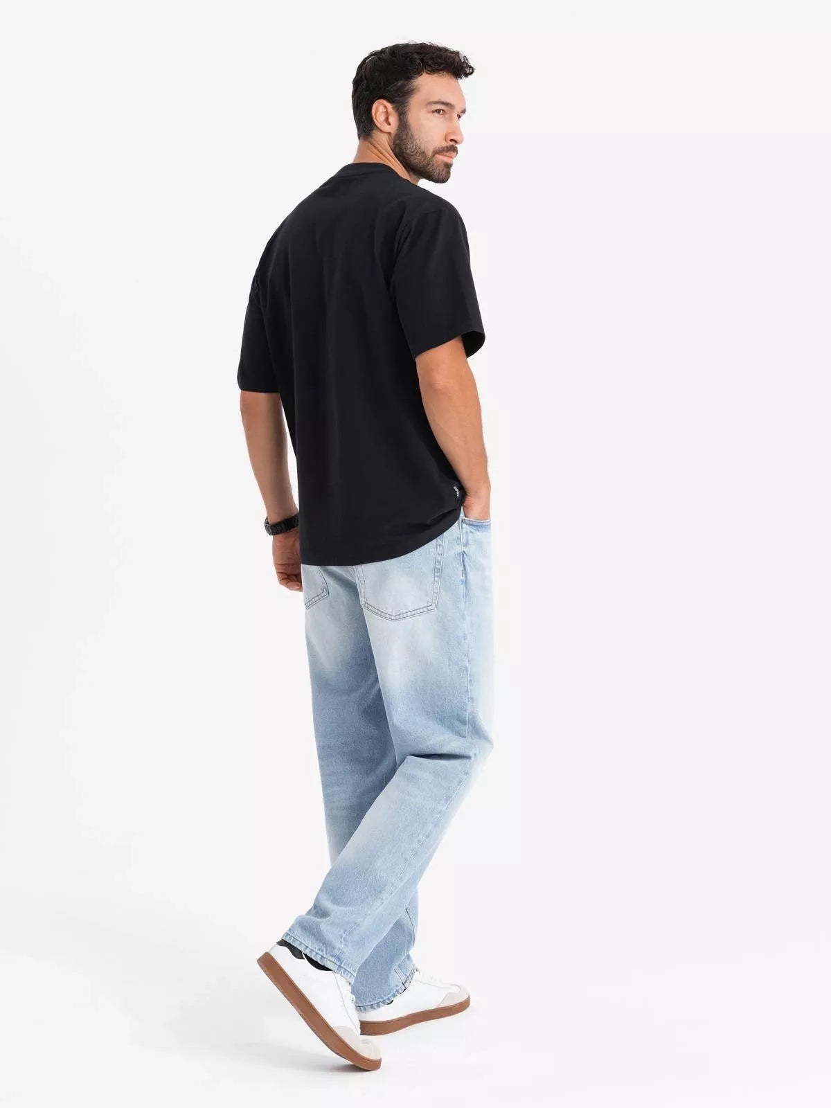 Vīriešu melns T-krekls Doman