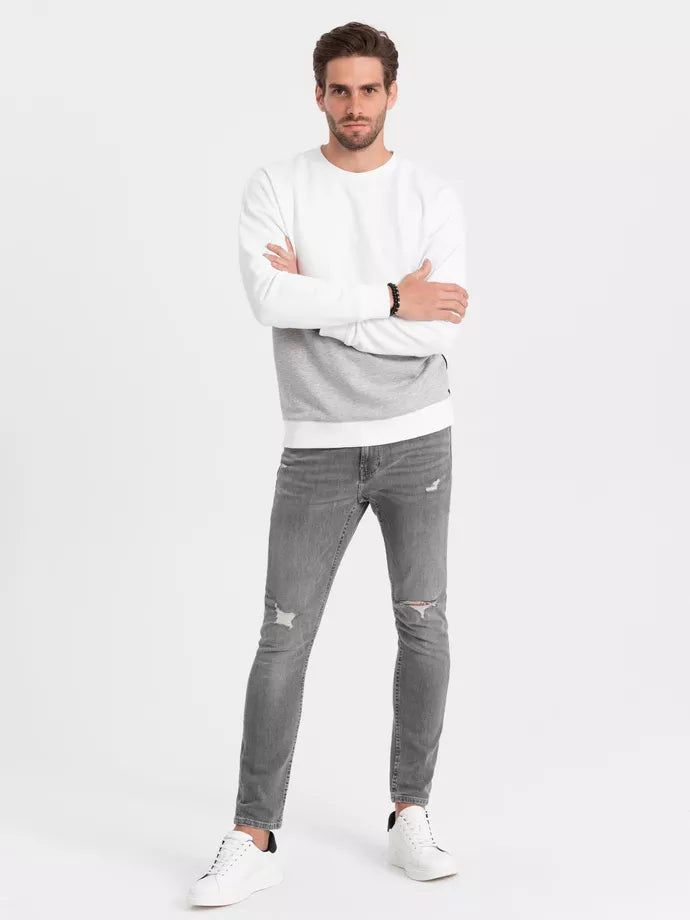 Vīriešu balts/pelēks džemperis Tomson