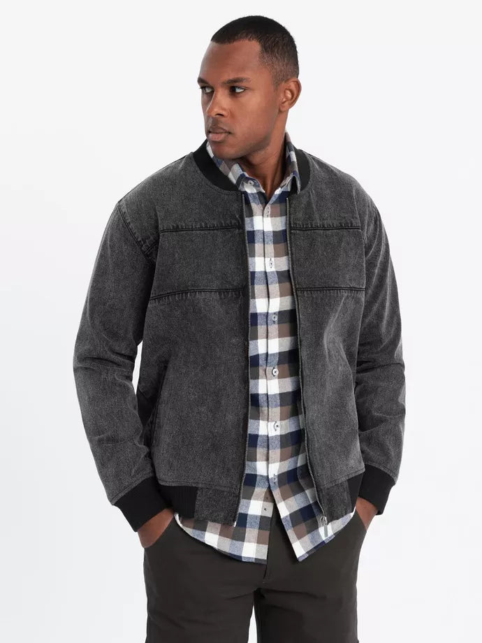 Vīriešu bomberjaka melna Norvi