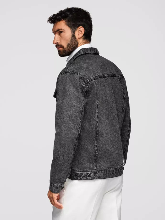 Vīriešu melna džinsa jaka Auger