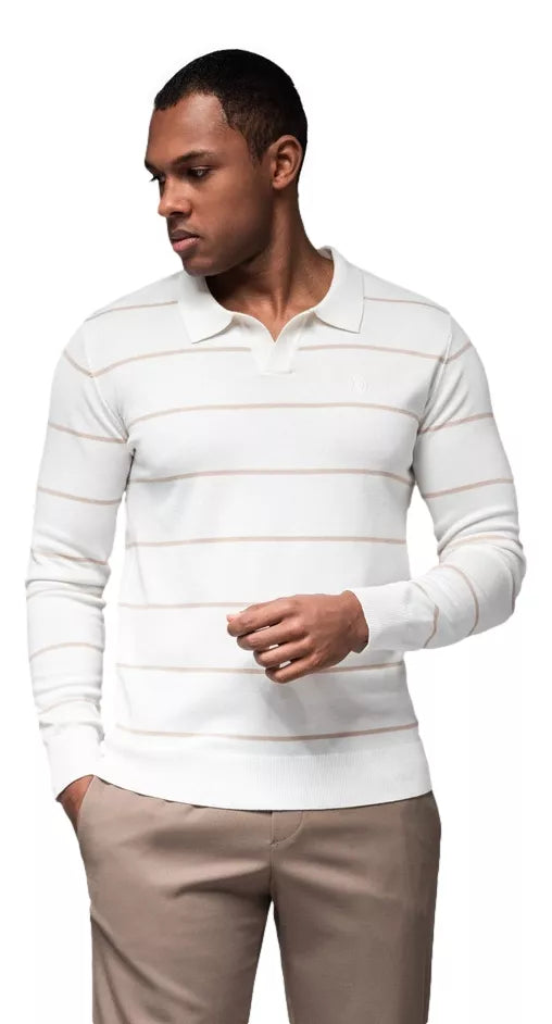 Vīriešu garroku polo krekls baltā Don krāsā