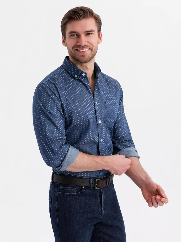 Vīriešu tumši zils krekls Aiden