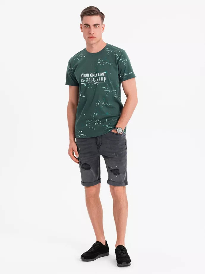 Vīriešu tumši pelēki džinsa šorti Braco