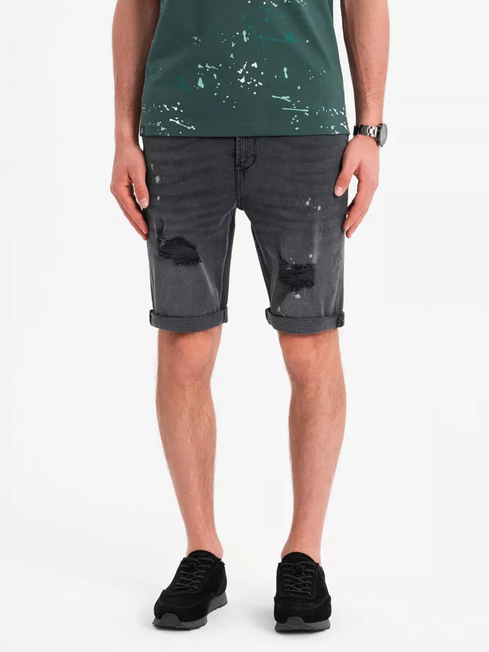 Vīriešu tumši pelēki džinsa šorti Braco