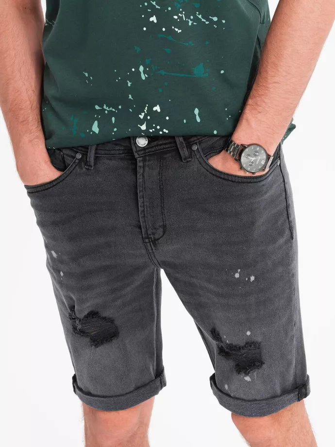 Vīriešu tumši pelēki džinsa šorti Braco