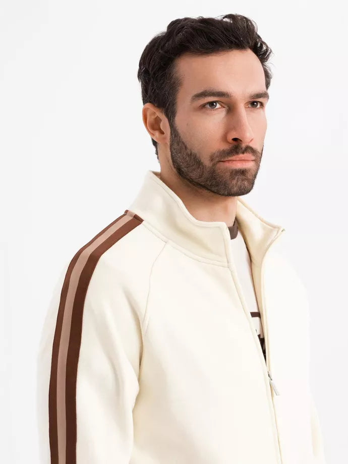 Vīriešu brūns džemperis ar apkakli Olin