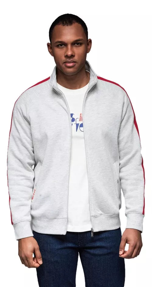 Vīriešu pelēks džemperis ar apkakli Olin