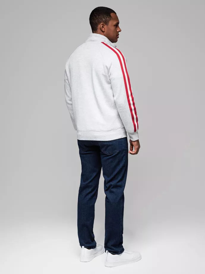 Vīriešu pelēks džemperis ar apkakli Olin