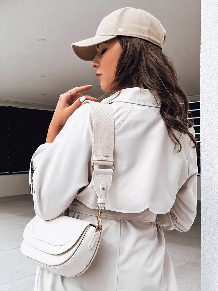 Gaiši pelēks sieviešu plānais mētelis Binc