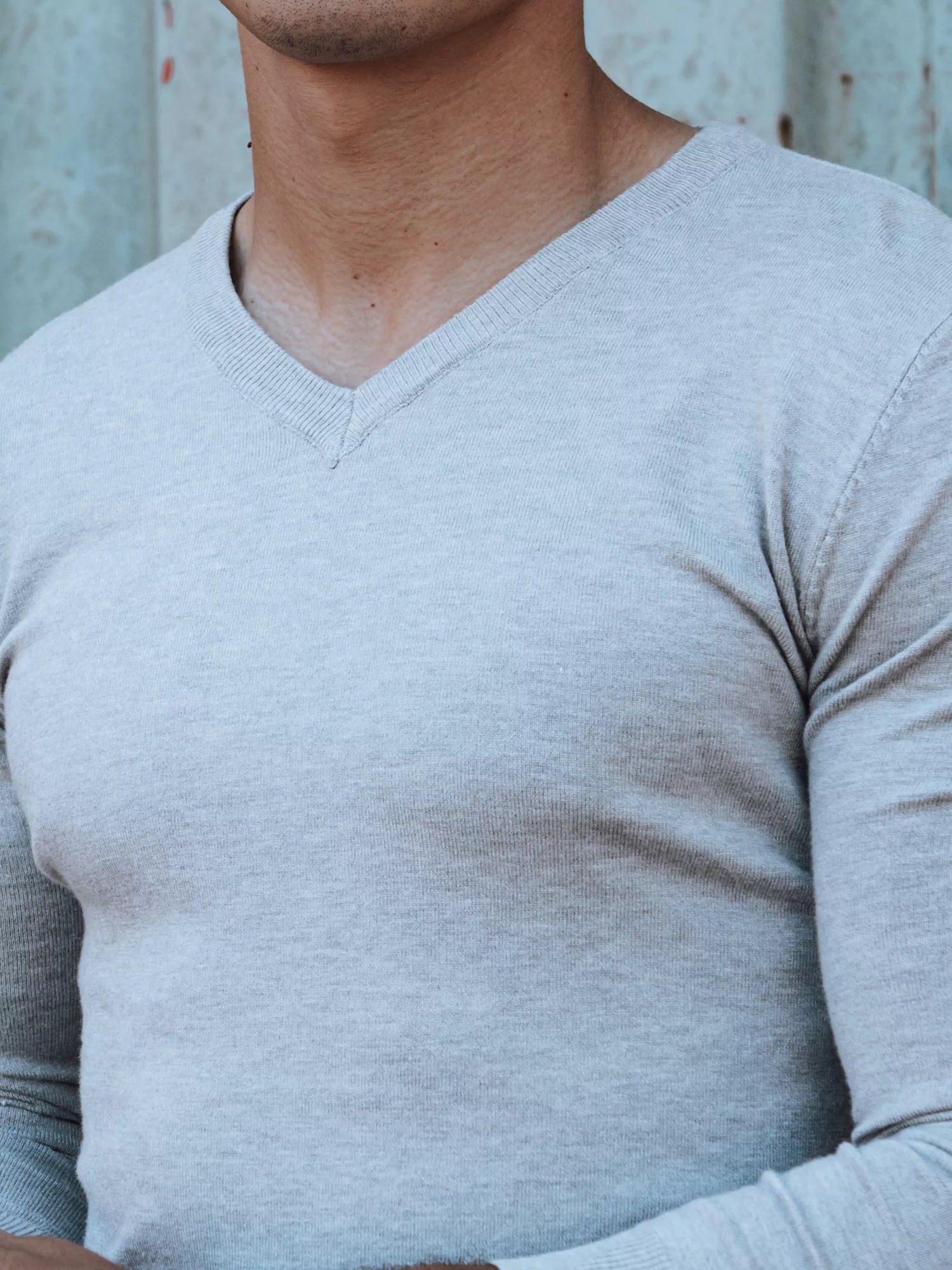 Gaiši pelēks vīriešu džemperis Henri