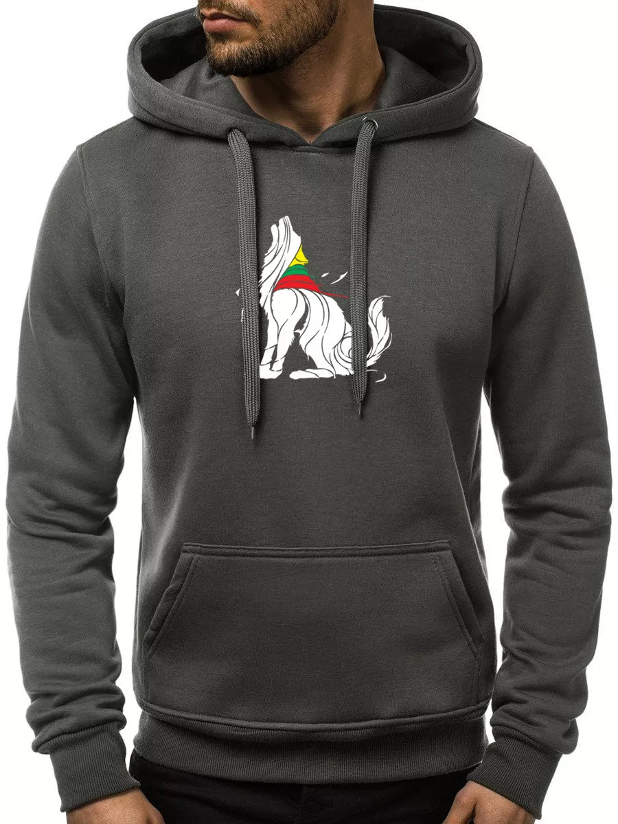 Vīriešu grafīta krāsas kapučjakas "Wolf"