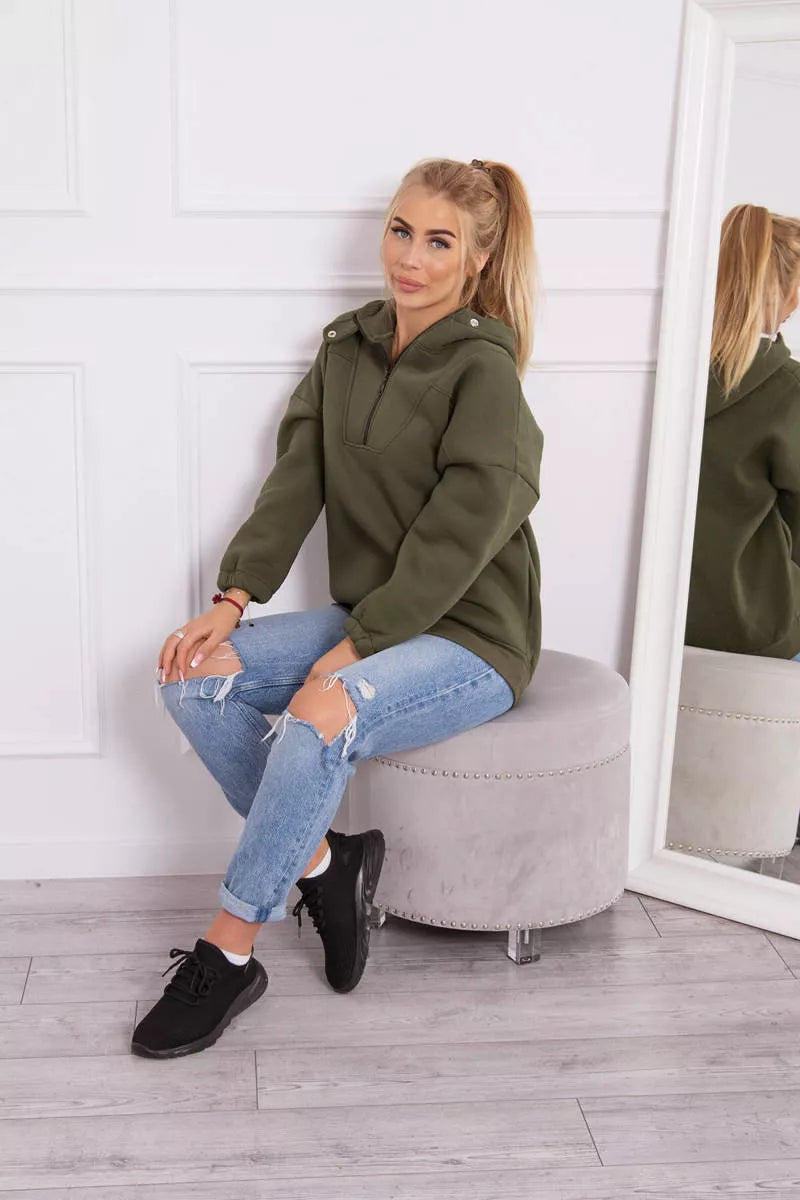 Haki krāsas džemperis sievietēm Kesi