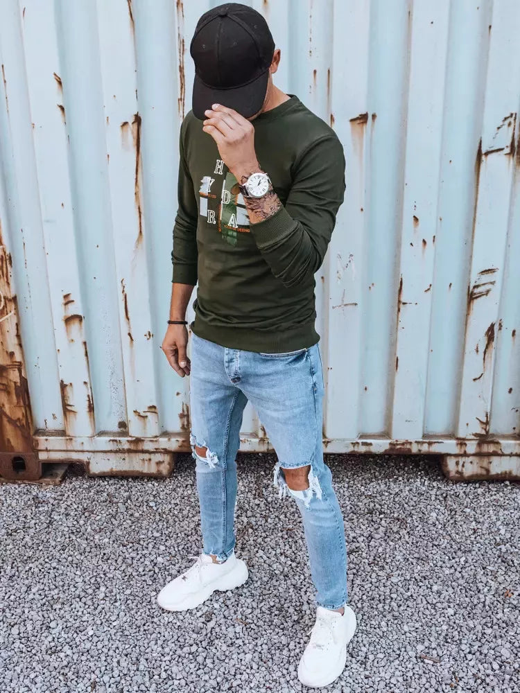 Haki krāsas vīriešu džemperis Livol