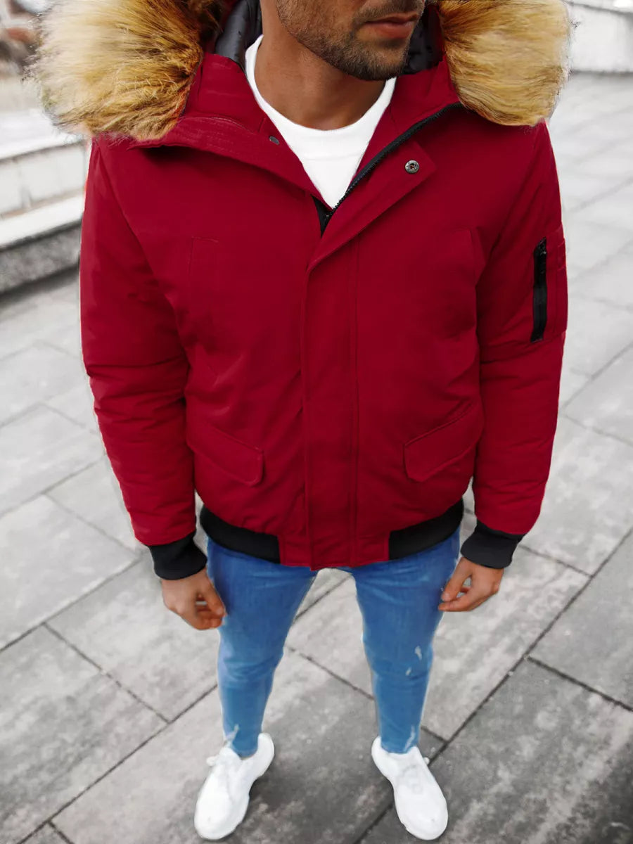 Bomber stila ziemas bordo vīriešu jaka Lemor