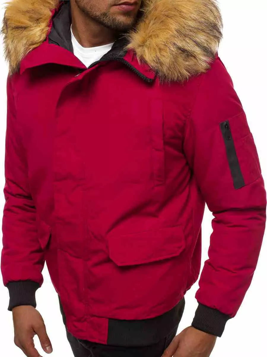 Bomber stila ziemas bordo vīriešu jaka Lemor