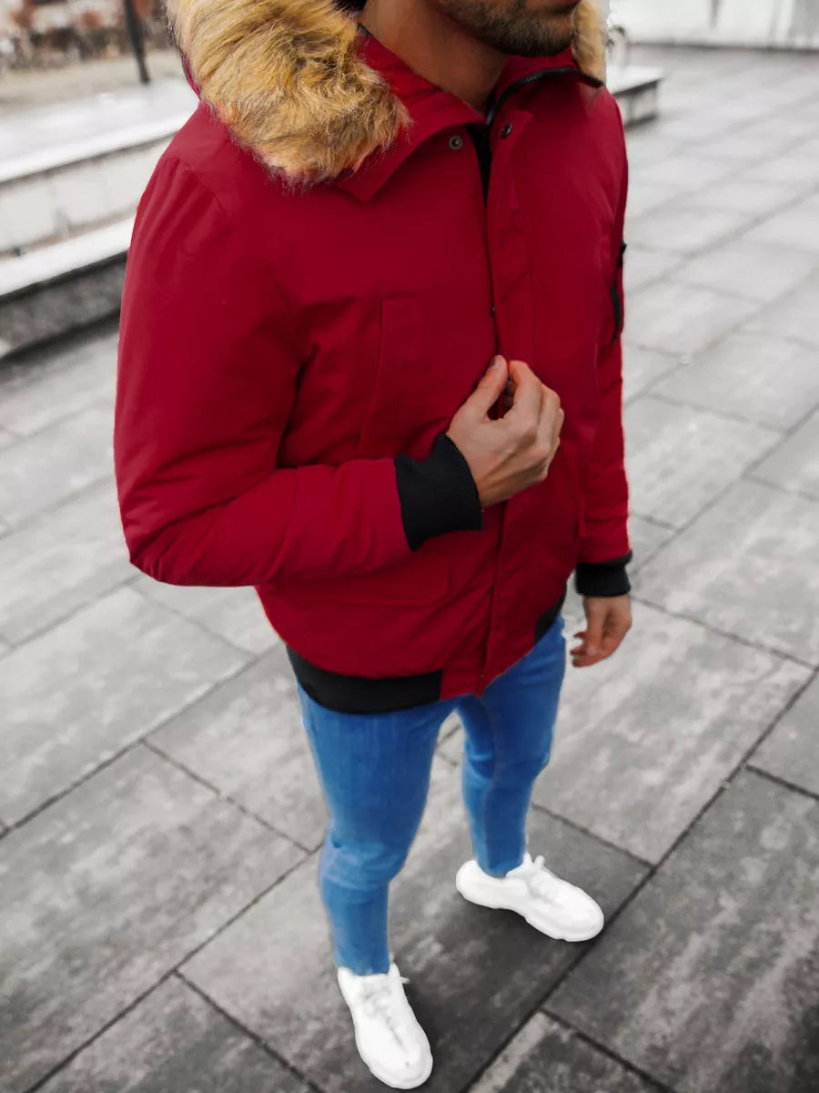 Bomber stila ziemas bordo vīriešu jaka Lemor