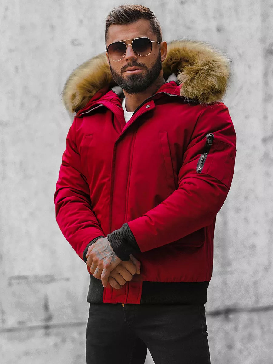 Bomber stila ziemas bordo vīriešu jaka Lemor