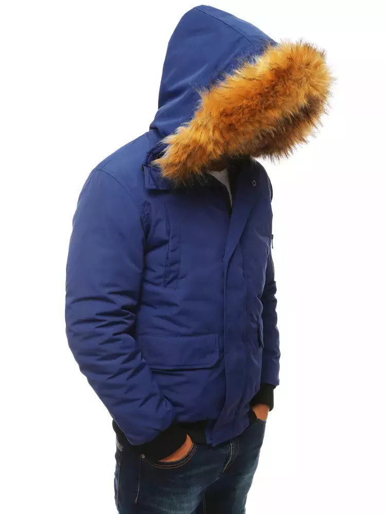 Bomber stila ziemas tumši zila vīriešu jaka Lemor